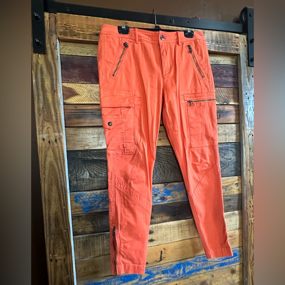 Polo by Ralph Lauren Orange Cargo Pants, women size 12, perfect condition, Twill